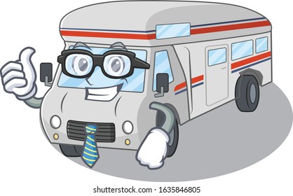 cool and smart Businessman campervan wearing glasses