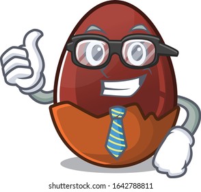 cool and smart Businessman chocolate egg wearing glasses