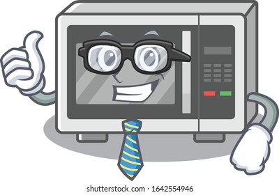 cool and smart Businessman microwave wearing glasses