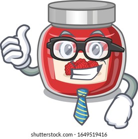 cool and smart Businessman raspberry jam wearing glasses