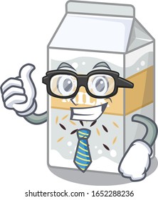 cool and smart Businessman rice milk wearing glasses