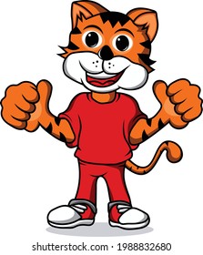 Mascota de tigres fría e inteligente