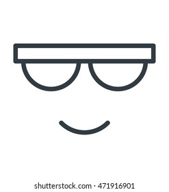 Cool Smile Colored Vector Icon