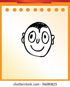 cool smile emoticon cartoon doodle vector