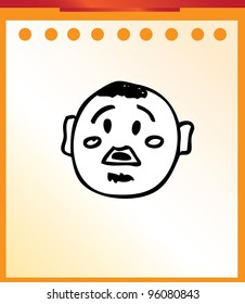 cool smile emoticon cartoon doodle vector