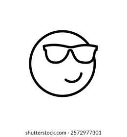 Cool smile icon flat editable icon mark