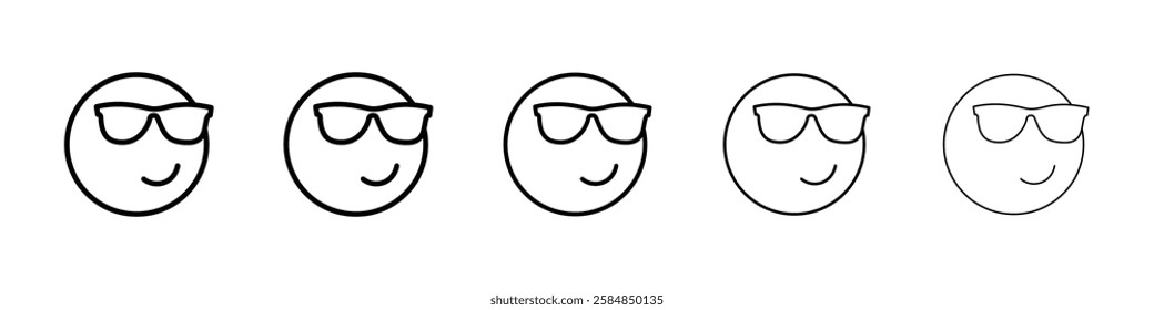 Cool smile icon Vector logo sign