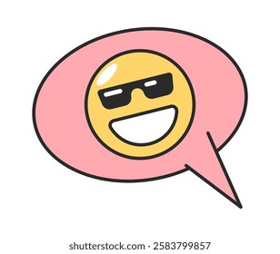 Cool smiley inside speech bubble