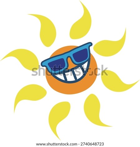 Cool Smiling Sun with Sunglasses – Friendly Seasonal Icon