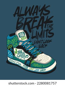 cool sneaker vector design and typography