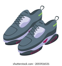 Cool sneakers icon. Isometric of cool sneakers vector icon for web design isolated on white background