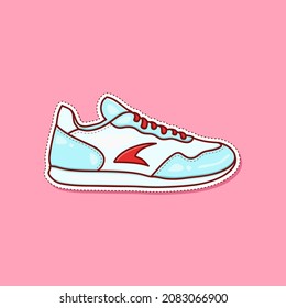 Cool Sneakers Vector Doodle Symbol handgezeichnet. Kostenloser Vektorgrafik.