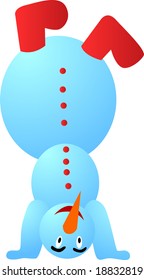 Cool snowman head over heels