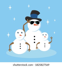 Cool Snowman a Ilustration vector