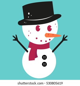 Cool Snowman vector illustration, Christmas collection