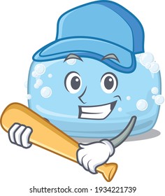 Cool soap caricature picture design playing baseball. Vector illustration
