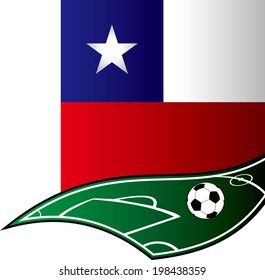 cool soccer with chile flag