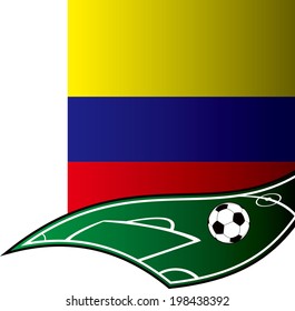 cool soccer with colombia flag