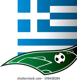 cool soccer with greece flag