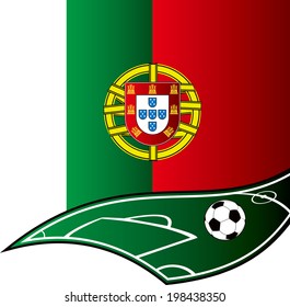 cool soccer with portugal flag