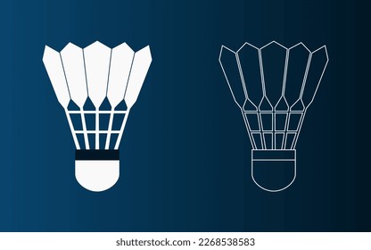 Cool solid and line art vector shuttlecock for badminton