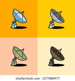 cool space satellite vector illustration material with 4 color models and backgrounds