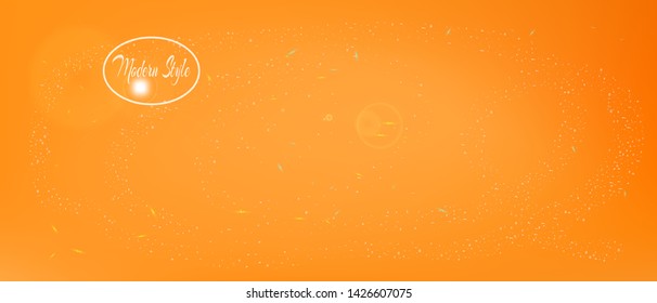 Cool space and signs confetti. Background mesh. Liquid colorific illustration. Wonderful colored background space Ultra Wide. Colorful cool abstraction. Orange red main theme.