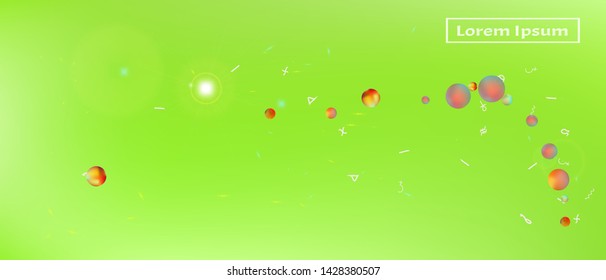 Cool space and signs confetti. Background bright. Usefull colorific illustration. Abstract Ultra Wide background picture. Colorful new abstraction. Lime main theme.