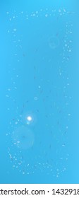 Cool space and signs confetti. Background graphic. Usefull colorific illustration. A new Ultra Wide portrait collection background. Colorful crisp abstraction. Blue colored theme.