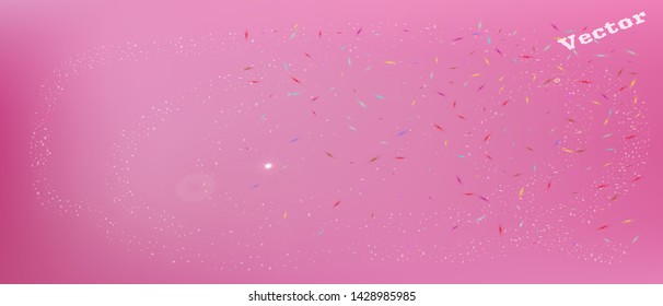 Cool space and signs confetti. Colorful colorific illustration. Background light. Abstract Ultra Wide background picture. Colorful recent abstraction. Pink colored main theme.