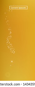 Cool space and signs confetti. Funny colorific illustration. Background colorful. A Ultra Wide portrait themed background illustration. Colorful net abstraction. Gold colored theme.
