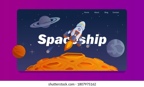 Cool Spaceship with Planets Timeline