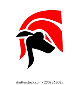 logotipo spartano fresco simple y definitivamente muy interesante