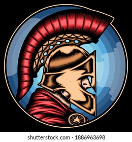 Cool spartan warrior. Premium vector