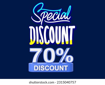 COOL Special Discount vector Design - 70% Percent Off - Discounted Price Vector Design