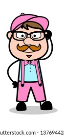 Cool Specs - Retro Delivery Man Vendor Vector Illustration