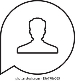 Cool speech bubble, avatar, social media design outline icon