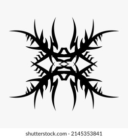 Cool Spooky Syllable Pattern Illustration Vector For Chest Tattoo Muscular Man Back Tattoo Nice Hand Art Tattoo