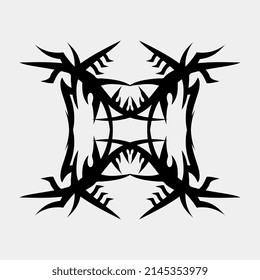 Cool Spooky Syllable Pattern Illustration Vector For Chest Tattoo Muscular Man Back Tattoo Nice Hand Art Tattoo