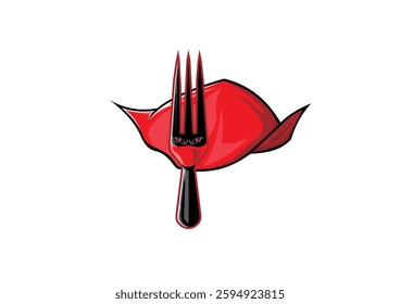 
cool spoon fork vector illustration with interesting character concept