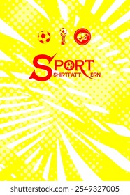 Cool sports shirt pattern 41 yellow and white used for designing printed sports shirts, vector EPS10