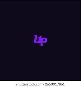 design legal e esportivo UP com logotipo de esporte techno da letra estilo monograma arrojado