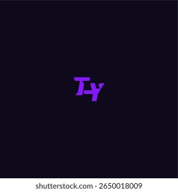 design legal e desportivo TY com estilo monograma arrojado letra techno logotipo esporte