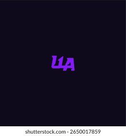 design legal e esportivo UA com logotipo de esporte techno carta estilo monograma arrojado