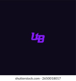 design legal e desportivo UB com logotipo de esporte techno carta estilo monograma arrojado