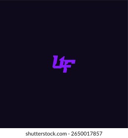 UF de design fresco e desportivo com logotipo de esporte techno de letra estilo monograma arrojado