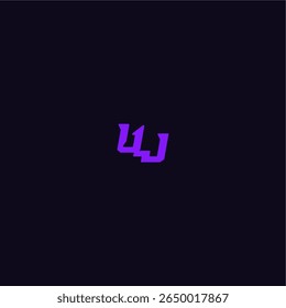design legal e esportivo UJ com logotipo de esporte techno de letra estilo monograma arrojado
