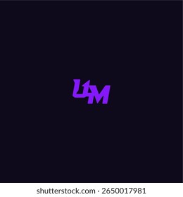 legal e desportivo design UM com negrito monograma estilo letra techno esporte logotipo