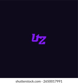 legal e desportivo design UZ com negrito monograma estilo letra techno esporte logotipo