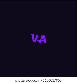 legal e desportivo design VA com negrito monograma estilo letra techno esporte logotipo